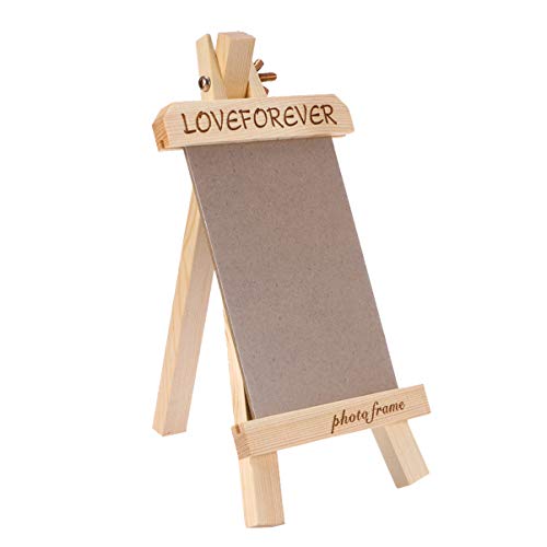 HEALLILY DIY Moldura De Madeira Photo Frame Forma de Mesa de Cavalete Picture Frame Com Suporte para