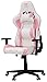ELITE Gaming Stuhl MG200 Destiny - Ergonomischer Bürostuhl - Schreibtischstuhl - Chefsessel - Sessel - Racing Gaming-Stuhl - Gamingstuhl - Drehstuhl - Chair - Kunstleder Sportsitz (Weiß/Pink)