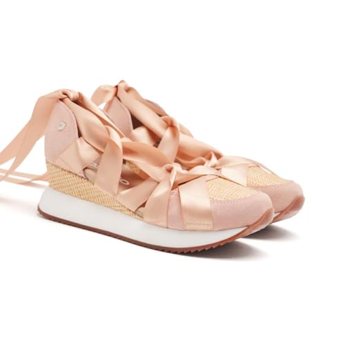 Zapatillas Abiertas Piel CUÑA Rafia CORNVILLE