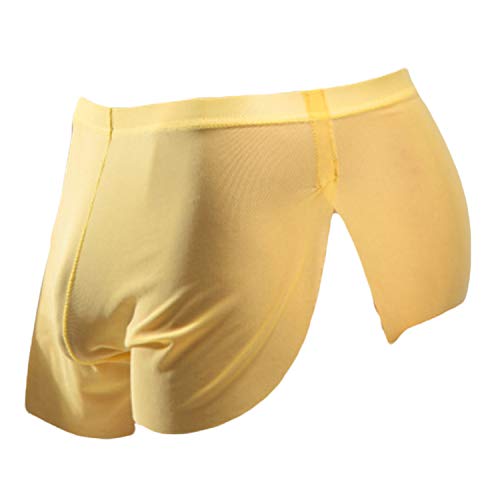 Men's Breathable Panties Split Side Boxer Briefs Underwear Transparent Trunks Shorts