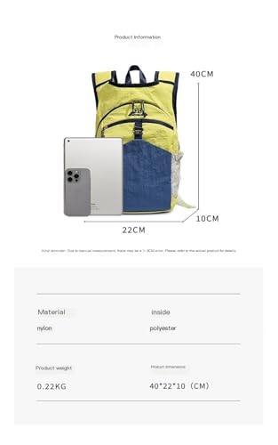 Waterproof backpack large capacity lightweight backpack men and women's casual bag(Yellow)2