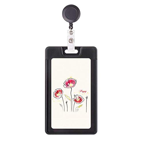 Porte-badge rétractable motif fleurs enrouleur de carte d'accès d'identification