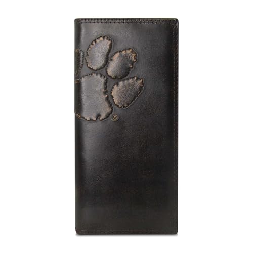 ZEP-PRO NCAA Clemson Tigers Burnished Leather Secretary Wallet, Slim Stylish for Men
