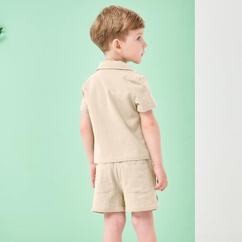 Vêtements d'été bébé garçon Volunboy ensemble short et chemise coton lin