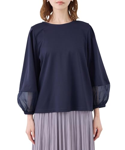 [ロペピクニック] カットトップス 【WEB限定カラー : ネイビー、ピンク】 袖シアーカットトップス レディース ネイビー(40)のサムネイル