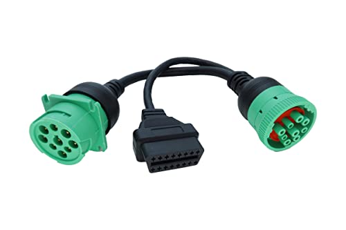 Cable Splitter J1939 ELD Verde Tipo-2 macho a hembra y OBD II miniatura 1
