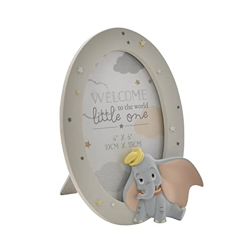 Image of Happy Homewares Magical Beginnings Resin Dumbo Photo Frame 4" x 6" - A Gift for a New-Born Baby or Baby Shower Party - Officially Licensed