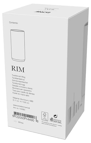 Image of Zone Denmark 14490 Tooth Brush Tumbler, Rim 5.4 inches (13.6 cm), White