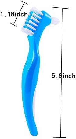 Miniatura 5 de Paquete de 2 cepillos de dientes limpios para dentaduras postizas herramienta de cuidado de dentaduras con cerdas ordinarias o duras múltiples capas