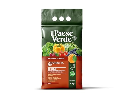 Il Paese Verde ORTOFRUTTA BIO Concime Biologico 4kg - Concime Organico NPK 6.8.12 per Piante da Orto e Piante da Frutto e Frutteti - Prodotto Consentito in Agricoltura Biologica