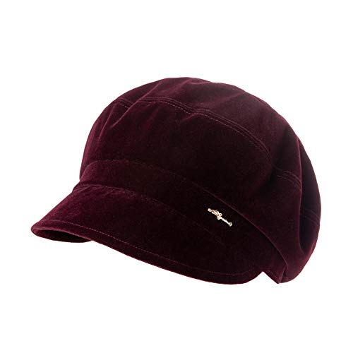 Comhats Winter Newsboy Hat for Women Beanie Cold Weather Warm Fashion Baker Boy Cabbie Beret Cap Ladies Red