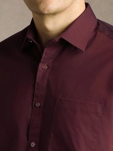 Image of Louis Philippe Men's Regular Fit Easy to Iron Everyday wear Premium Cotton Full Sleeve Solid Formal Shirt