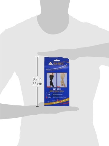 Image of ITA-MED I H-304(O)(2) L BL Microfiber Knee Highs, Black, Large