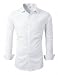Mens Long Sleeve Slim Fit Dress Shirts (M, 455White)