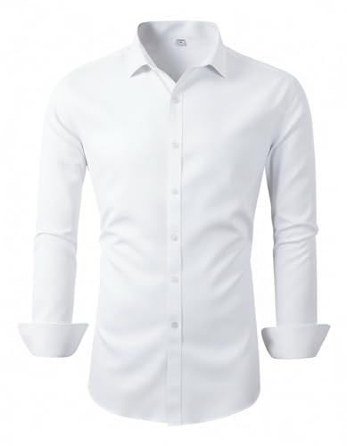 Beninos Men's Solid Long Sleeve Dress Shirt