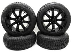 Replacement For EZGO/CUSHMAN/TEXTRON 205/40 14 PARAMOUNT TIRES WITH BLACK SPARTAN 14X7 RIMS by Technical Precision