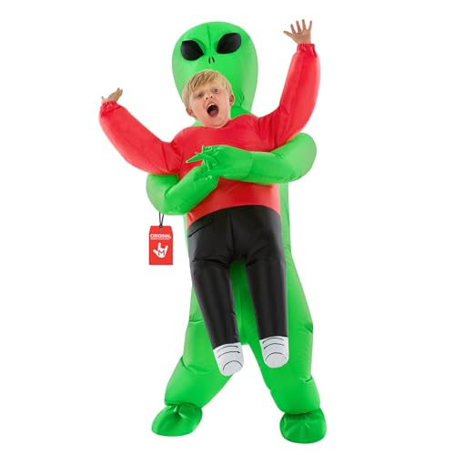 Morph Kids Red Inflatable Alien Costume, Blow Up Aliens Outfit, Blow Up Alien Costume Kids, Boys Inflatable Costumes
