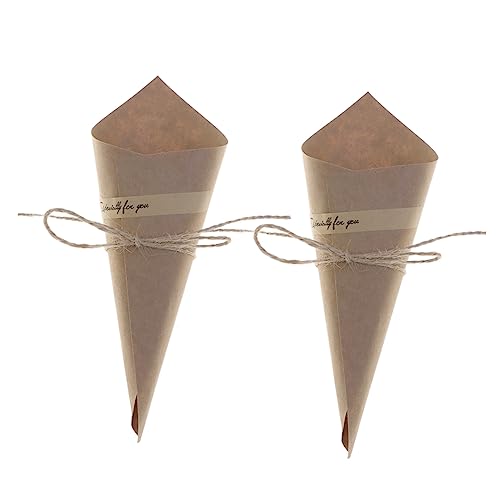 BESPORTBLE 50pcs Diy Handmade Bouquet Wrapping Paper Wedding Confetti Paper Packaging Cones Original Yellow Smooth Surface Vintage Flower Wrapping for Diy Crafts Occasions