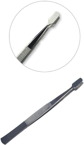 Calsgkspray 1Pc Silver Stainless Steel Stamp Tweezers Tongs With Flat Tips For Philately Stamps Collector Craft Hobby Hand Tools Durable Stamp Tweezers Philately Stamps Collector Hand Tools Industrial Tweezers thumb #2