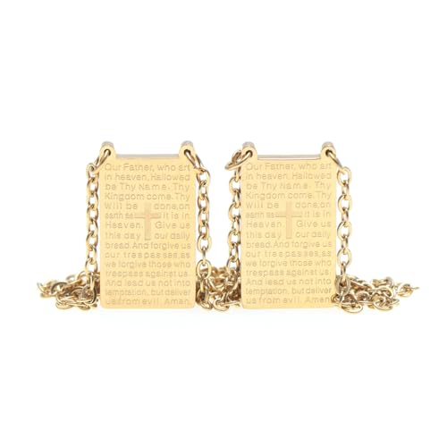 Catholic Town Stainless Steel Scapular with "OUR FATHER" (Available in Gold and Silver colors)3