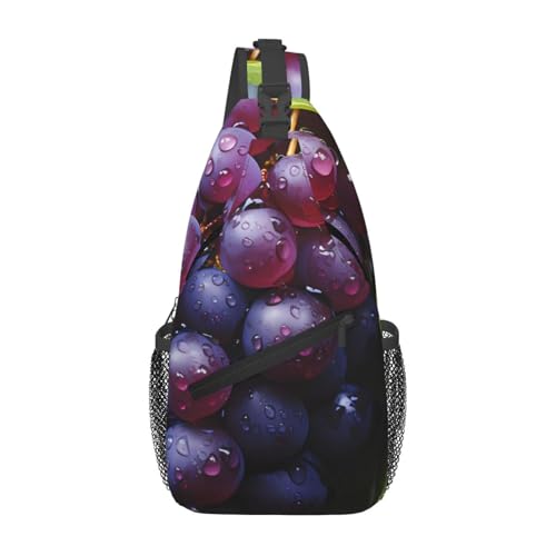 Bolso tipo bandolera unisex con estampa de uvas miniatura 1