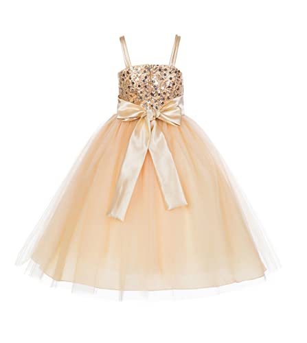 Image of Girl's Synthetic a-line Maxi Dress (WLT-1021 6-7 Years Peach