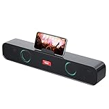 Speakers with Phone Holder,Stereo Sound Bar Laptop Speaker for Desktop/Laptop/PC/Pad/Cellphone,...