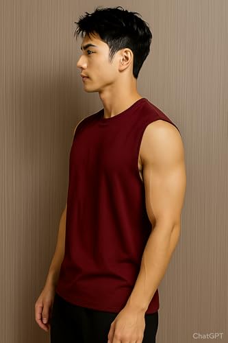 Image of JUGULAR Tank Tops Sleeveless T-Shirt for Men Gym Wear Vest Solid Stylish Round Neck Running for Sports Workout Fitness & Casual or Beach Wear