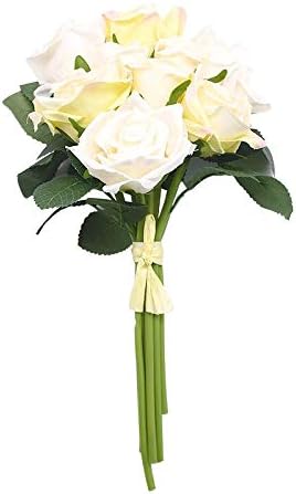 Miniatura 9 de Sunnyskar - Ramo de rosas artificiales para el hogar, boda, vacaciones, fiesta, decoración, accesorios de fotografía, florero, arreglo floral,