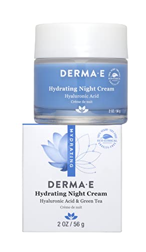 Derma E Hydrating Night Cream – Overnight Face Moisturizer With Anti-Aging Hyaluronic And Green Tea Acid To Smooth And Nourish, 2 Oz #TOP1