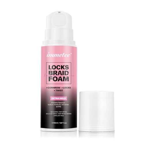 immetee Espuma para Trenzas,Espuma para Trenzas Twist,Mechones,Extra Fijación Alto Brillo e Hidrata el Cabello,Espuma de Control del Cabello. 150ml