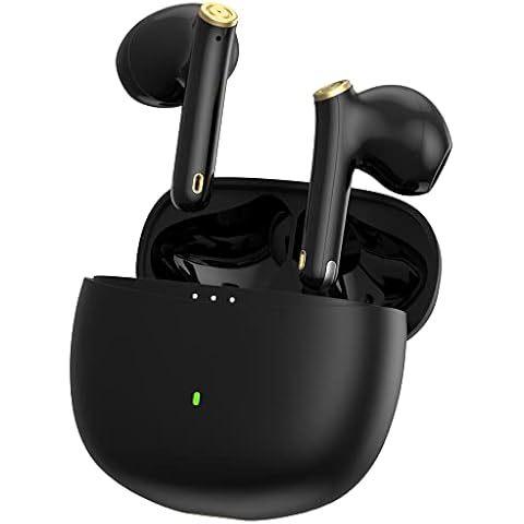 iKF Find Air5 Wireless Earbuds Bluetooth 5.3 Bass Earplugs with Waterproof Touch Control with Charging Case Waterproof Stereo Four Microphone Noise Reduction Headphones for Sport （Black） Cover