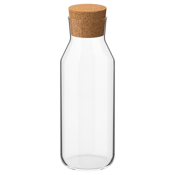Clear Glass Carafe with Cork Stopper – 0.5L | Elegant Water, Wine & Juice Bottle (4)
