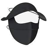 Fiorky Sonnenschutz-Eisseidenmaske for Damen, atmungsaktiv, UV-Schutz, Gesichtsbedeckung UPF50+, Outdoor-Sonnenhut, Sonnenschutzhut for Outdoor-Sportarten (schwarz)