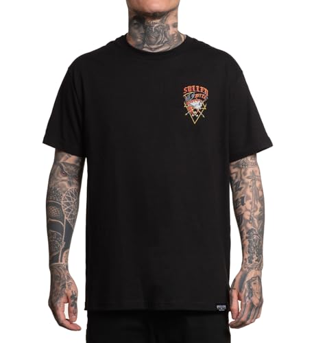 Sullen Men's Thrash Badge Series Tattoo Lifestyle Graphic Standard Short Sleeve Tee Black2