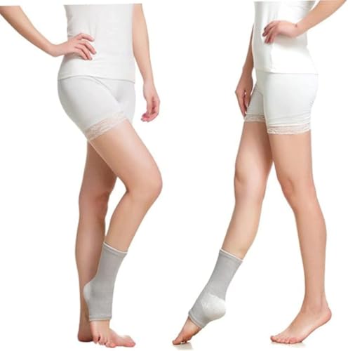 SWENAT 2 Pairs Ankle Compression Socks Bamboo Foot Sleeves Ankle Brace Compression Support Sleeve for Plantar Fasciitis, Arch Support, Foot & Ankle Swelling (XL)