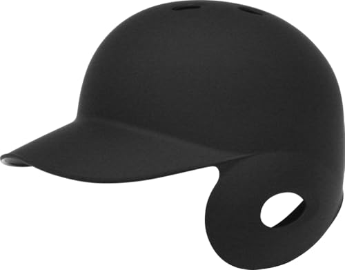 ミズノ MIZUNO 軟式打者用ヘルメット 片耳付 右打者用 ツヤ消し加工 マットブラック 1DJHR113 1DJYH150 軟式片耳付打者用 カラーオーダー 定番・単色・つや消し (マットブラック(09), S(53-55cm))
