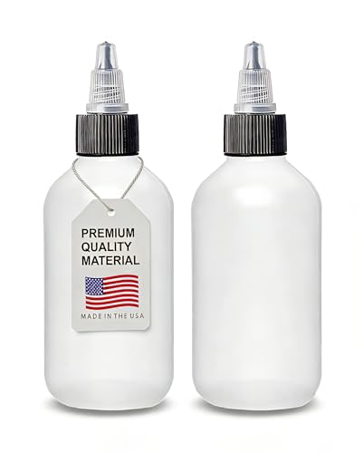 ljdeals 2 oz Plastic Squeeze Bottles with Twist Top Caps Refillable Containers for Shampoo hair color Lotions condiments glues craft sauce and more Pack of 2 BPA Free Made in USA