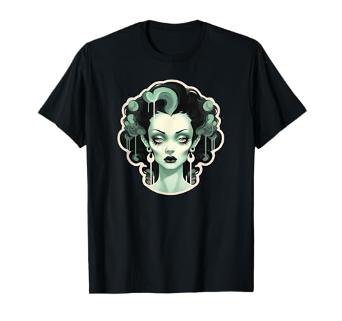 Bride of Frankenstein Goth Monster Retro Halloween Camiseta