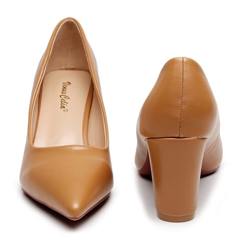 Image of VenusCelia Women's Lewin Pump Chunky Heel Shoe