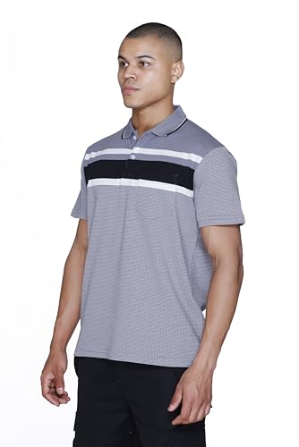 Image of SANE ORIGINALS T-Shirt for Men with Pocket || Textured Striped Polo for Men
