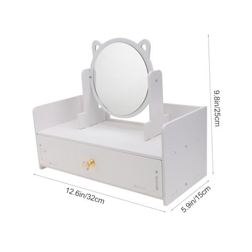 Espejo de maquillaje compacto BESPORTBLE con almacenamiento miniatura 2
