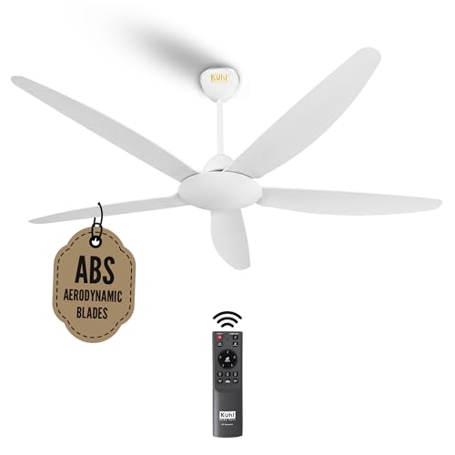 Image of KUHL Meridian M55 1400MM 65% Power Saving BLDC Ceiling Fan With Remote | BEE 5 Star Rated & ISI Marked | High Air Flow | Reverse Mode | 5 Year Warranty on Motor | Free Installation | White