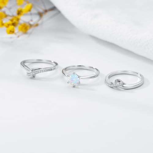 Gemstone Engagement Ring Set for Women 10K 14K 18K Solid Gold Gemstone Bridal Wedding Ring Set Wedding Band 3 Piece Wedding Ring Sets for Her Anniversary Promise Rings2