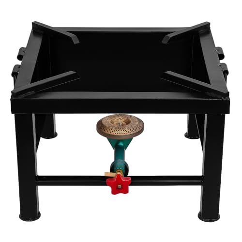 SSI Commercial Heavy Duty Gas Bhatti with High Pressure Brass Burner & 5 Feet LPG Gas Pipe | 18 x 18 Inch Iron Body | For Restaurant, Catering & Outdoor Cooking