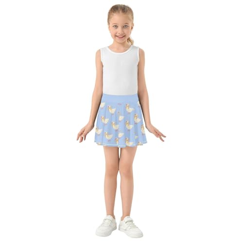 Girls Skorts High Waist Athletic Skirts with Shorts White Duck Stretchy Teens Performance Tennis4