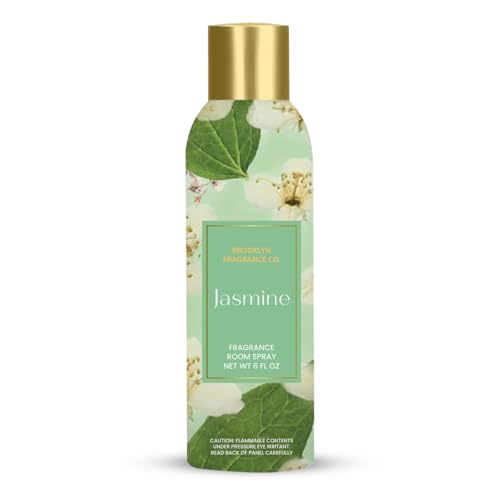 Brooklyn Fragrance Co. Spring Floral Room Spray – Premium Jasmine Air Freshener -Long lasting home Fragrance Spray for Bathroom, office & small spaces- 6 Fl oz.