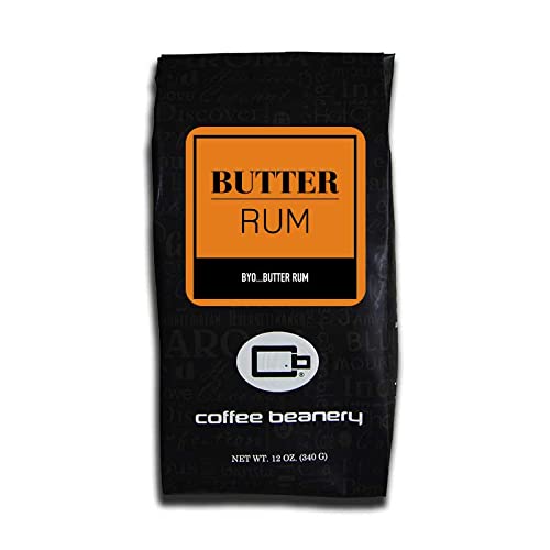 Butter Rum Flavored Coffee, Specialty Arabica Coffee, Medium Roast, 12 Ounce, Whole Bean #TOP20