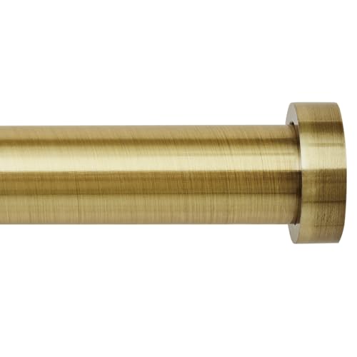 Curtain Poles 120cm to 210cm Antique Brass Extendable Curtains Pole Set 25mm (1") Diameter Curtain Rod With Cap finials brackets rings 48 to 86"