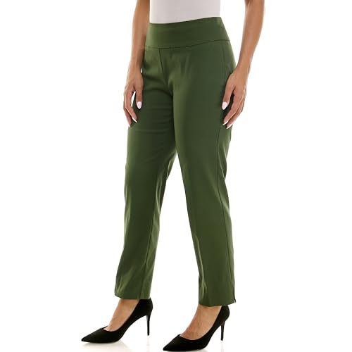 Zac & Rachel Women's Pull-On Ankle Length Pant with Tummy Control Waist Band3